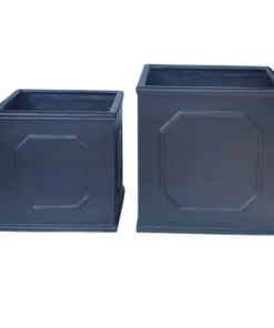 Sorrento' Black Square Fibre Clay Planter Box