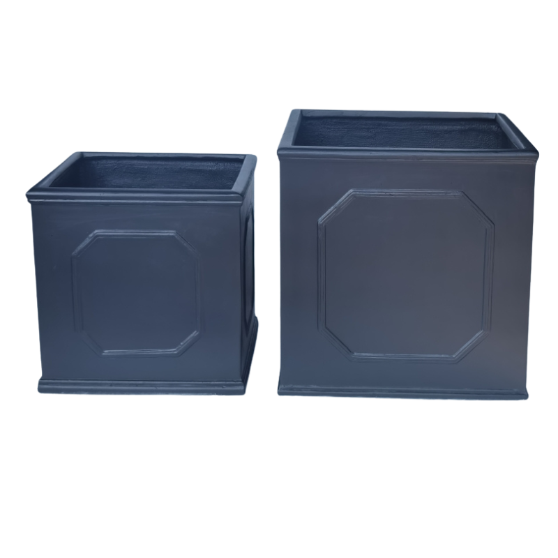 Sorrento' Black Square Fibre Clay Planter Box