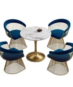 Round marble multicolor dining table