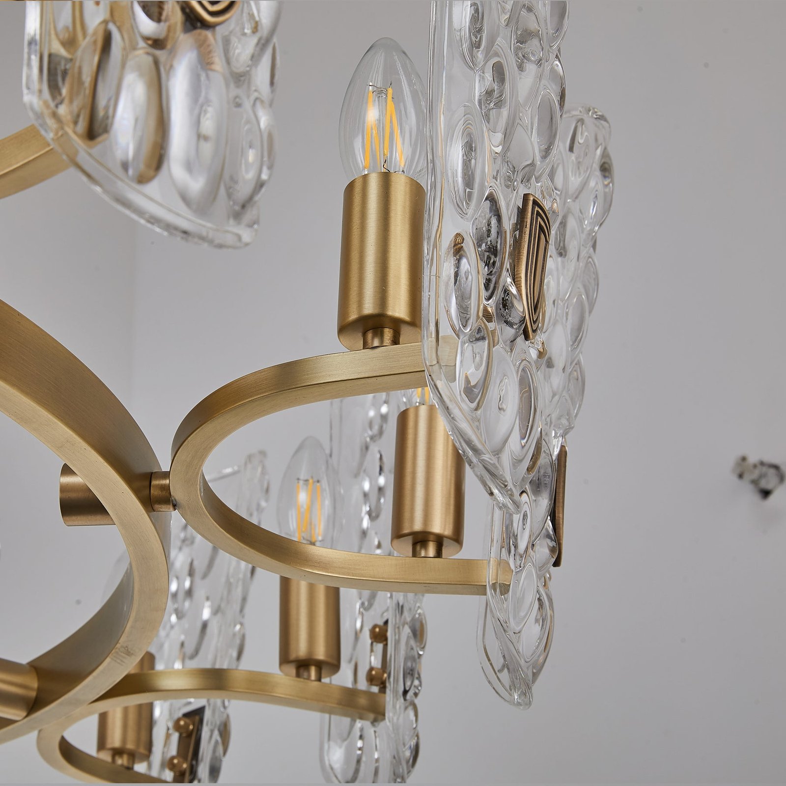 Water pattern glass gold chandelier - Image 6