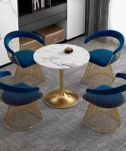 Alternative view of Round marble multicolor dining table