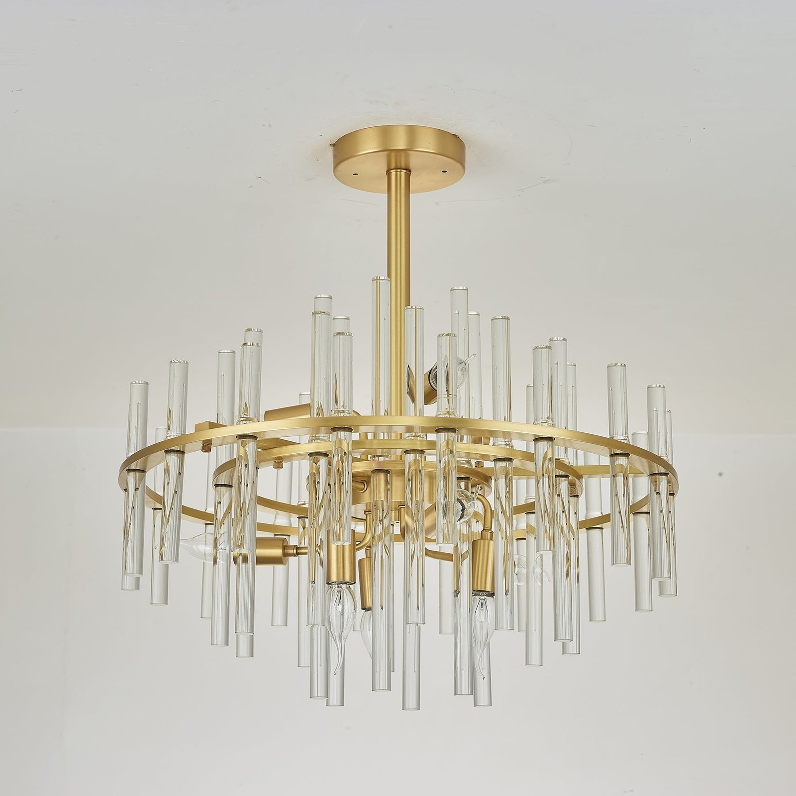 Long tube golden chandelier - Image 10