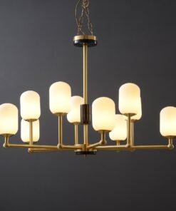 Alternative view of 10 Lights Frosted White Ball Chandelier