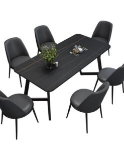 Rectangle Black Stone Dining Table