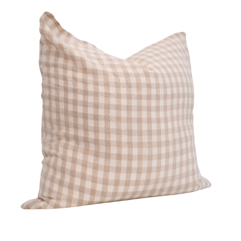 Gingham Linen Square Cushion Cover Only - Image 2