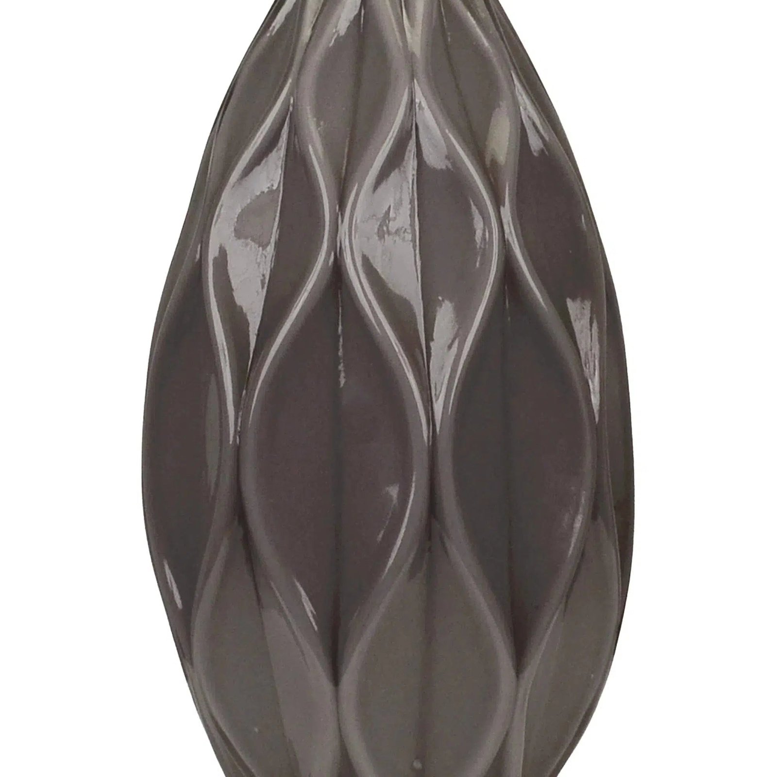 Ash Glass Lamp with Black Linen Shade - Image 3
