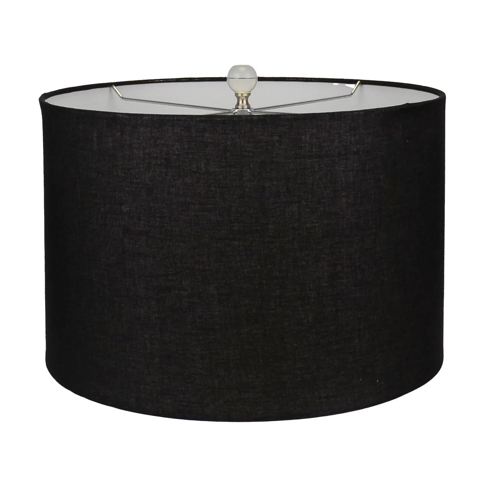 Ash Glass Lamp with Black Linen Shade - Image 5