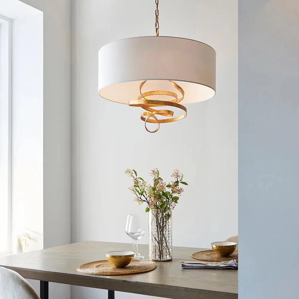Atticus - Ribbon Pendant With Ivory Shade - Image 2