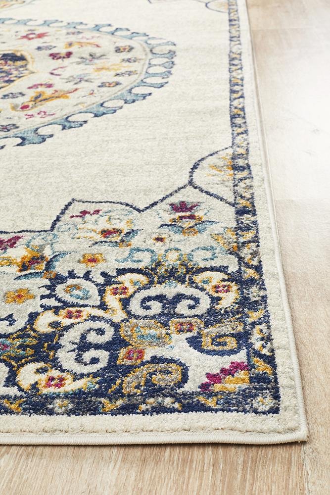 Ornate White Rectangle Rug - Image 3