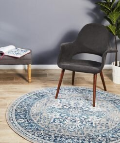 Alternative view of Babylon 207 Blue Round Rug