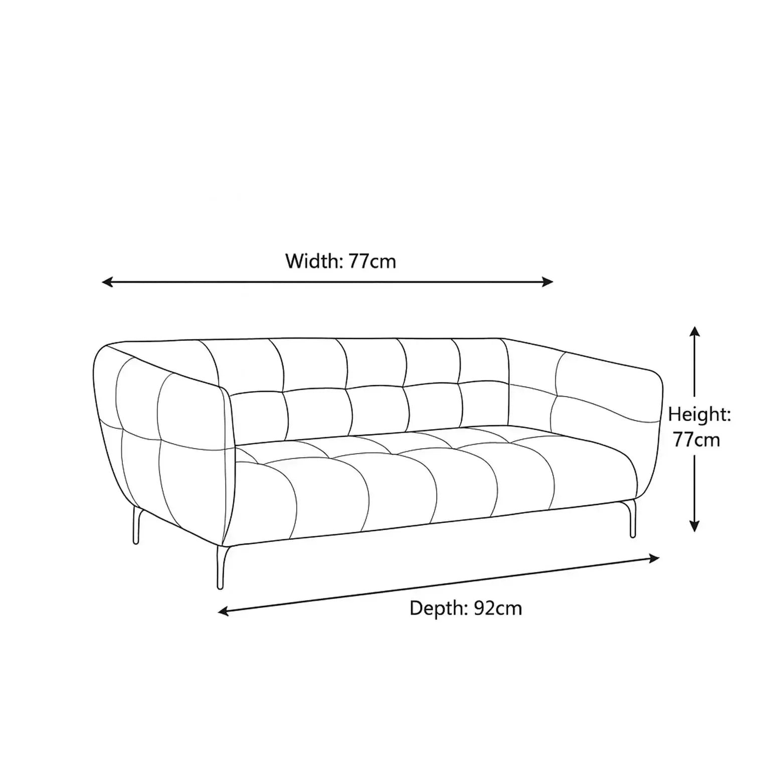 Bentley - 3 Seater Sofa - 2 Cushions - Image 6