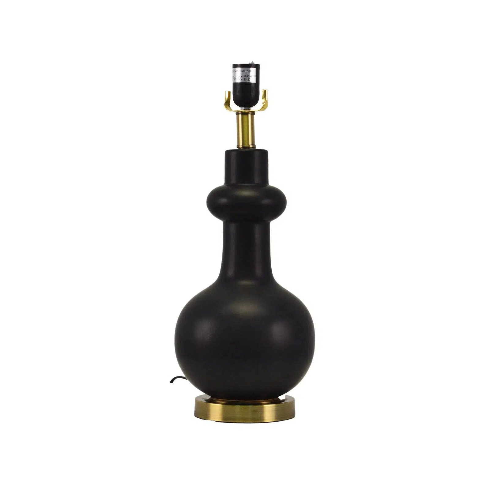 Black Ceramic Lamp with Black Linen Shade 2 - Image 2