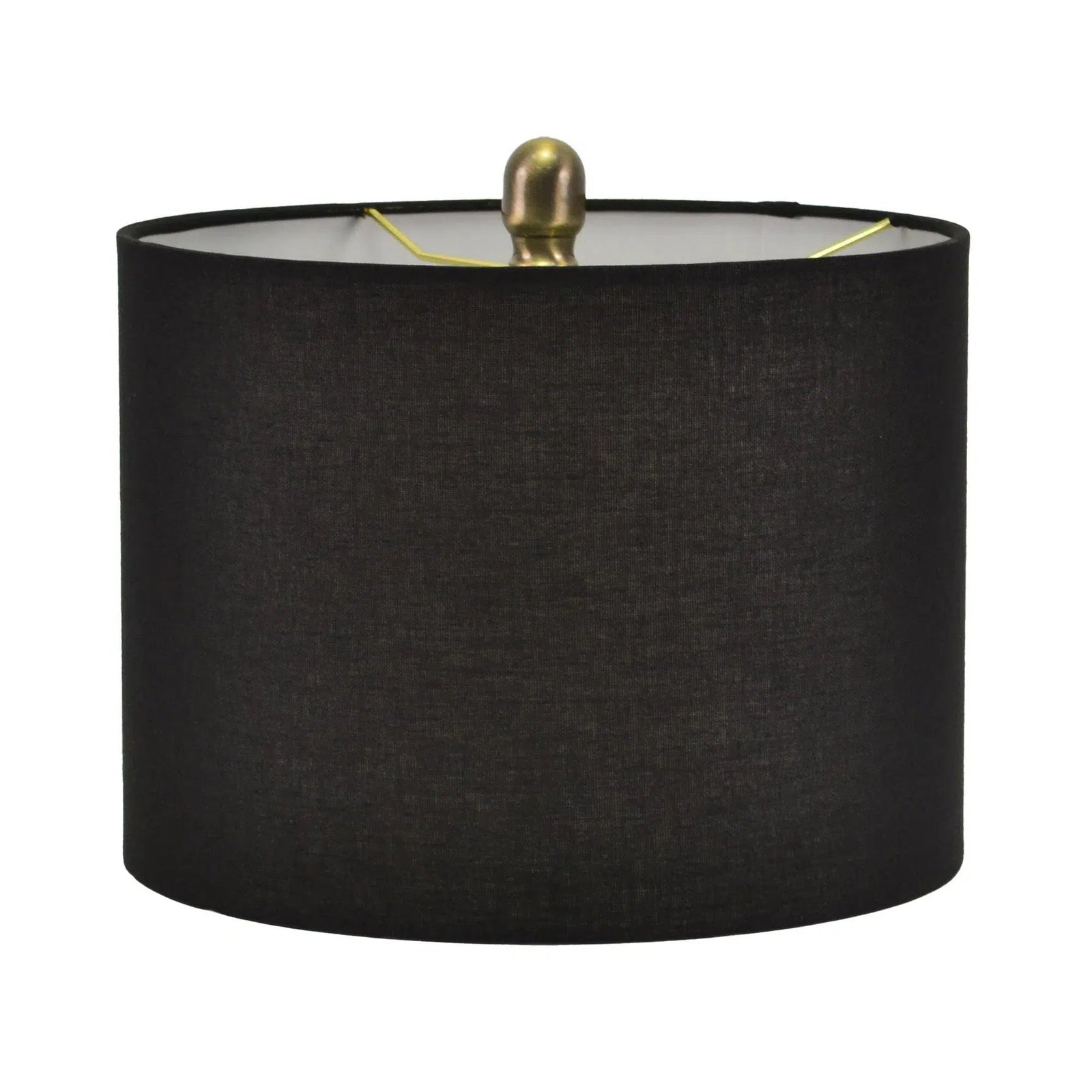 Black Glass Lamp with Black Linen Shade - Image 4