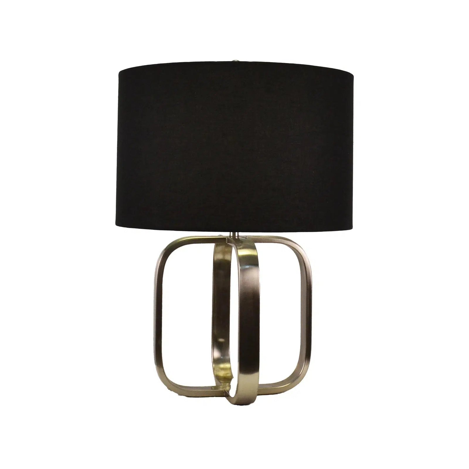 Brushed Nickel Lamp with Black Linen Shade 1