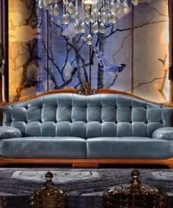Alternative view of Ebony wood leather luxury sofa combination