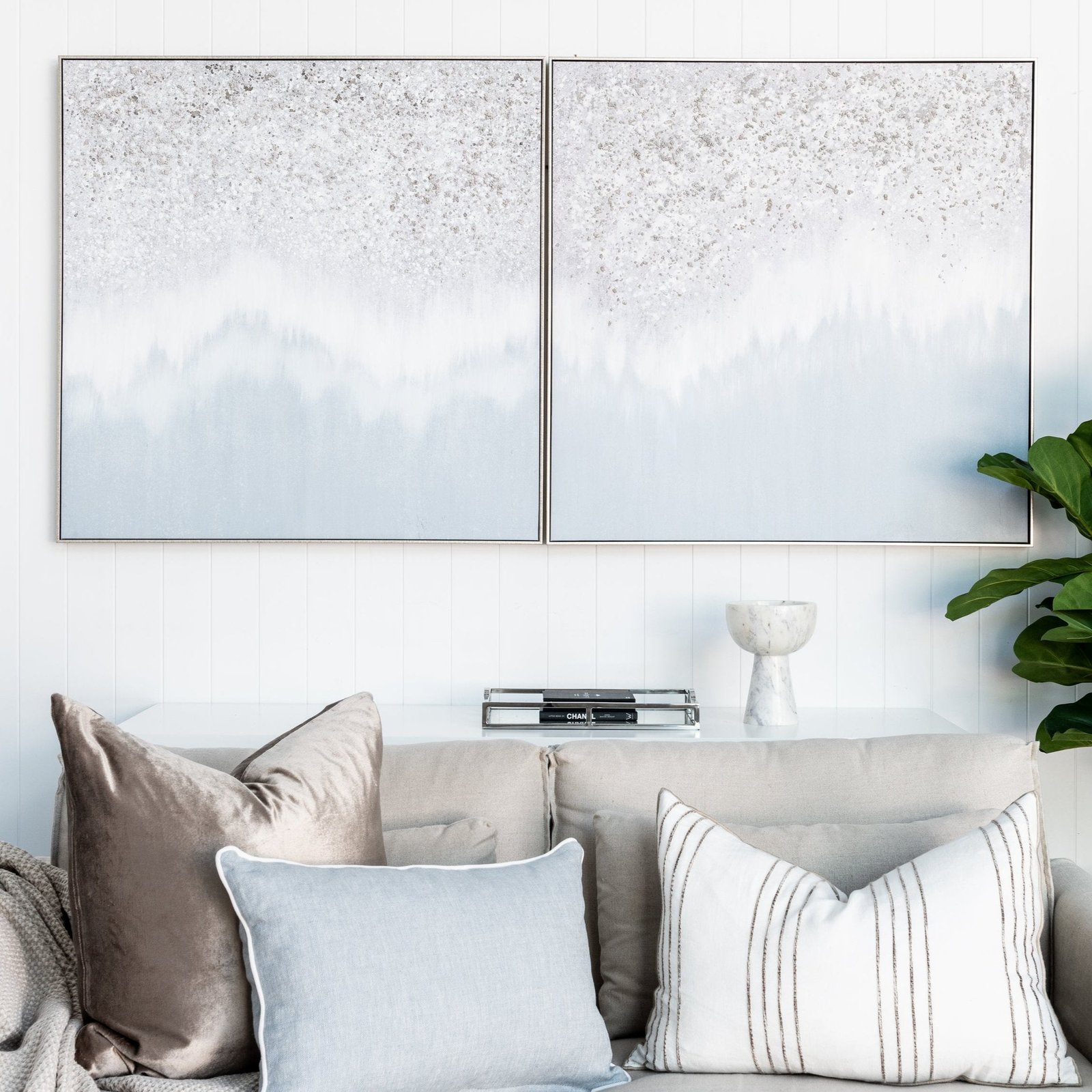 Surf Break 2 Canvas In Antique Silver Frame - Image 4