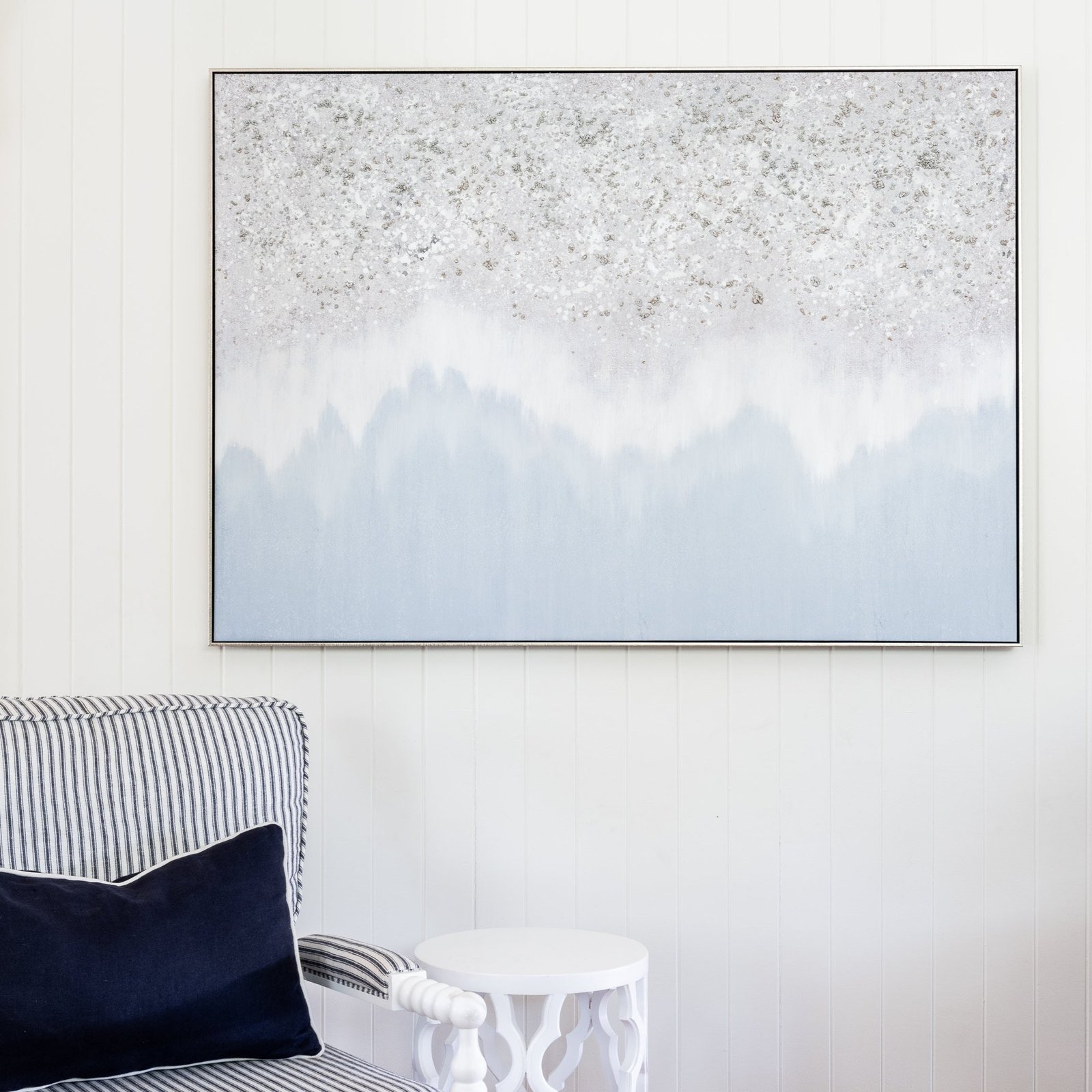 Surf Break Landscape Extra Large Canvas In Antique Silver Frame - Image 5