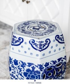 Alternative view of Midnight Blossom Hand-painted Ceramic Stool