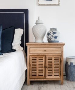 Plantation Medium Louvre Bedside Table