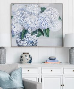 Ginger Jar Vase Canvas In Antique Silver Frame