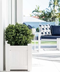Hamptons Outdoor Square Pvc Planter Box - White