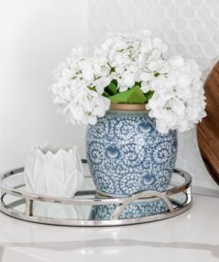 Alternative view of Arch Round Silver Mirrored Tray With Handles