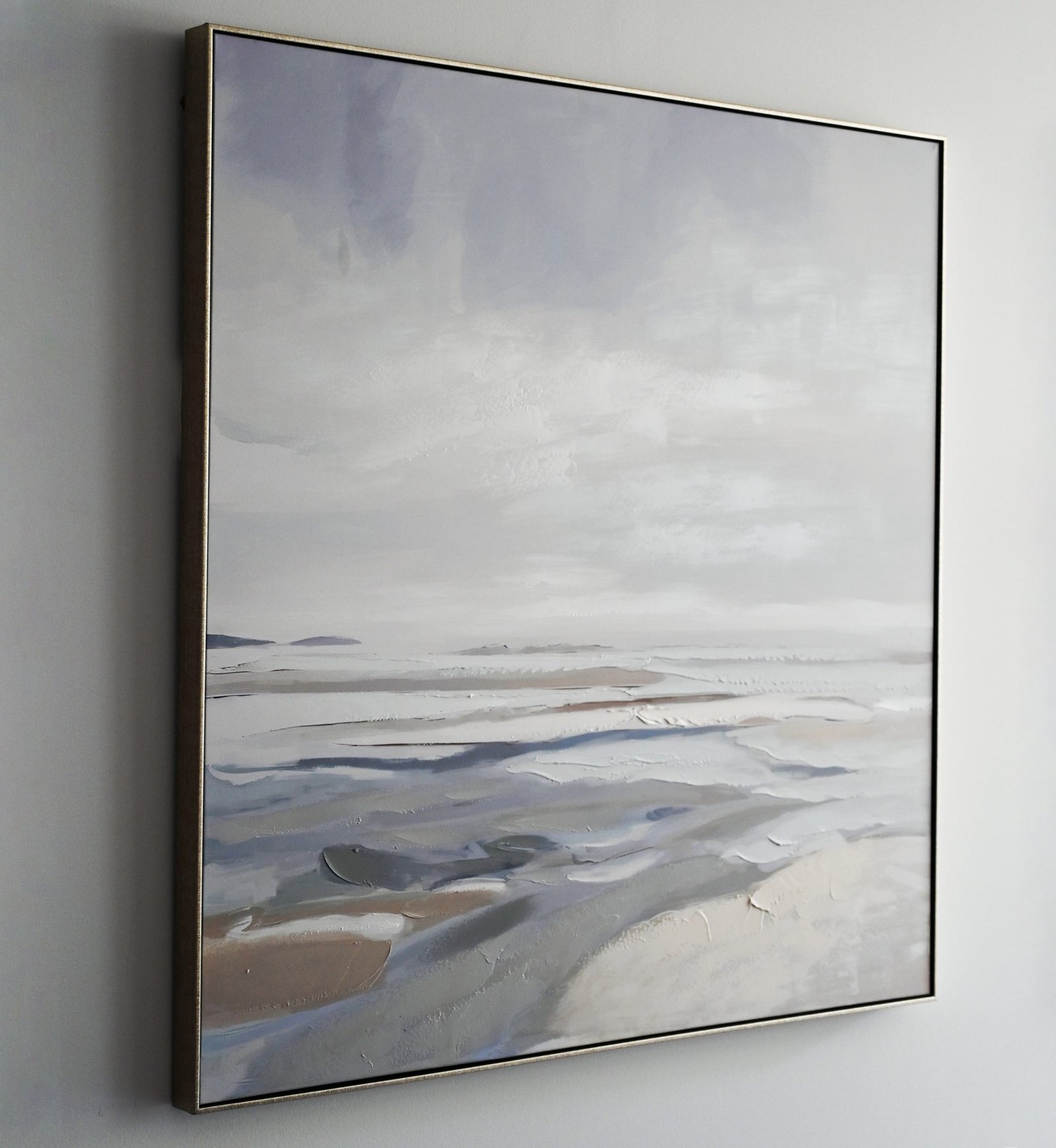 Tranquil Seashore Canvas In Antique Silver Frame - Image 5