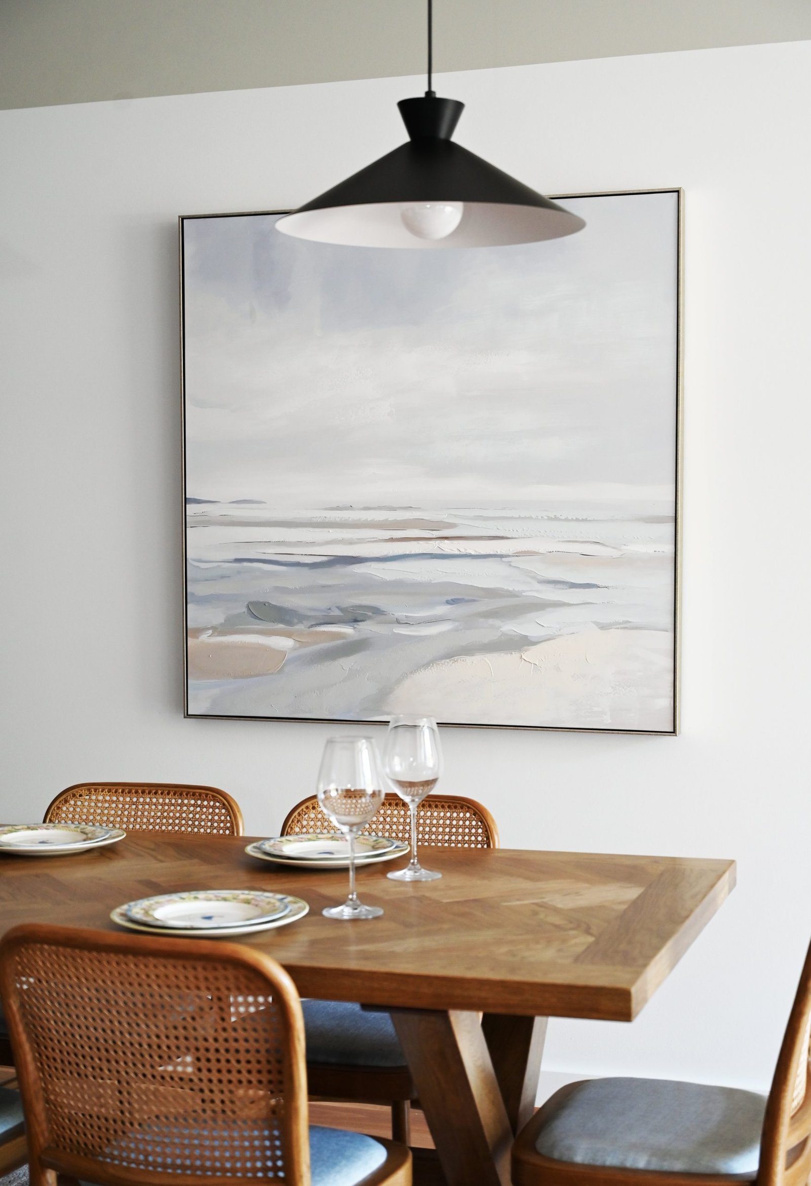 Tranquil Seashore Canvas In Antique Silver Frame - Image 3