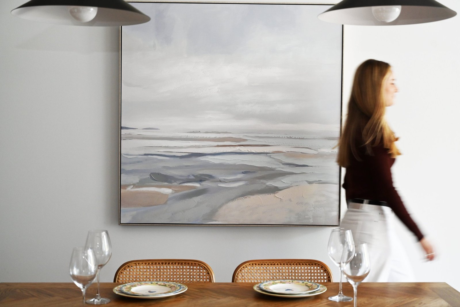Tranquil Seashore Canvas In Antique Silver Frame - Image 4