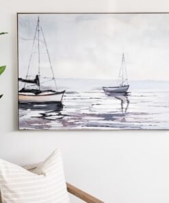 Sunset Reflections Canvas In Antique Silver Frame
