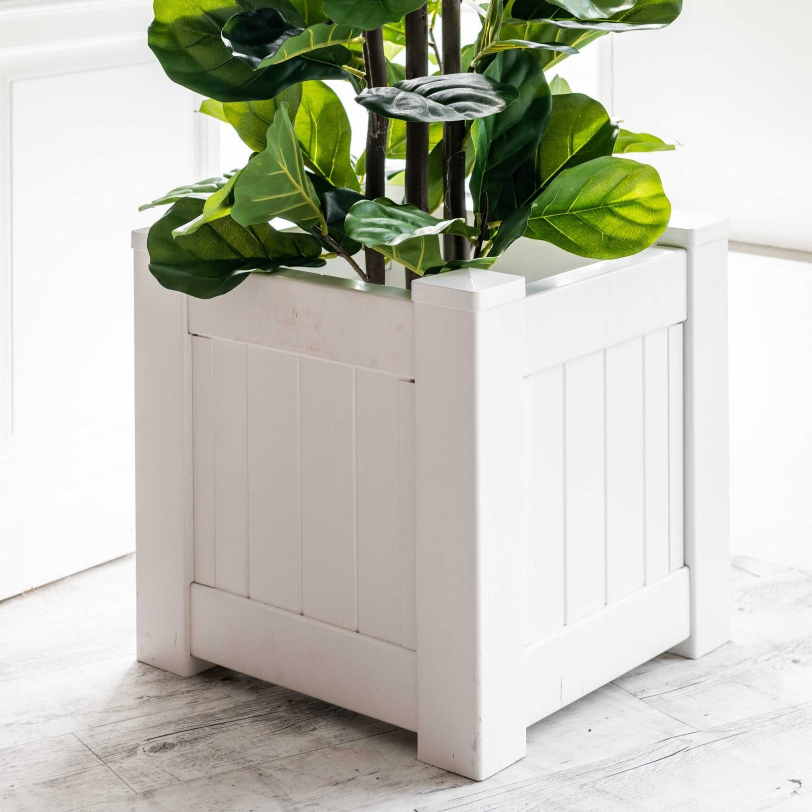 Hamptons Outdoor Square Pvc Planter Box - White - Image 9