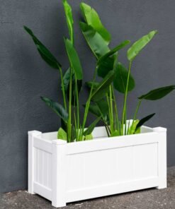 Alternative view of Hamptons Outdoor Rectangular Pvc Planter Box - White