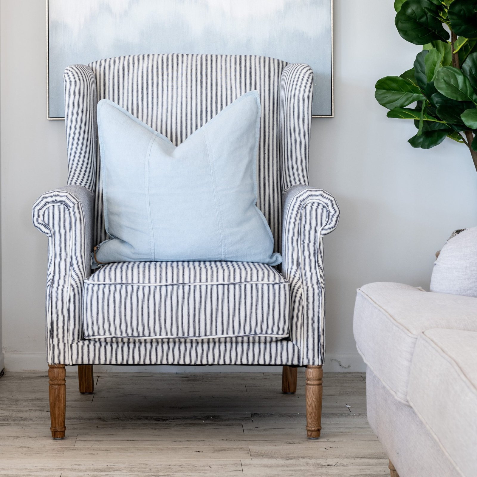 Henrietta Stripe Linen Armchair - Image 7