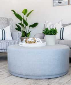 Alternative view of Justine Upholstered Round Large Ottoman