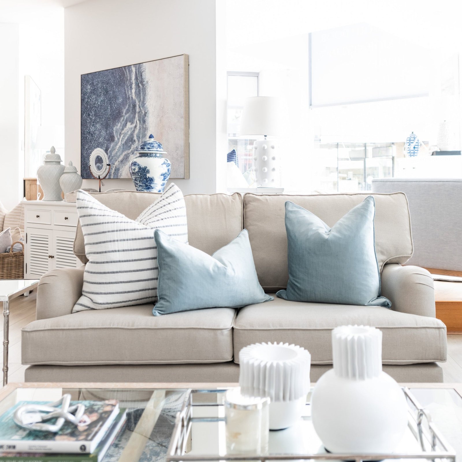 Madeline Linen 2 Seater Lounge - Image 8