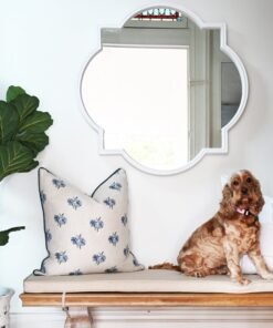 Quatrefoil Statement White Iron Mirror