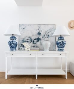 Bamboo Large Console With Two Drawers
