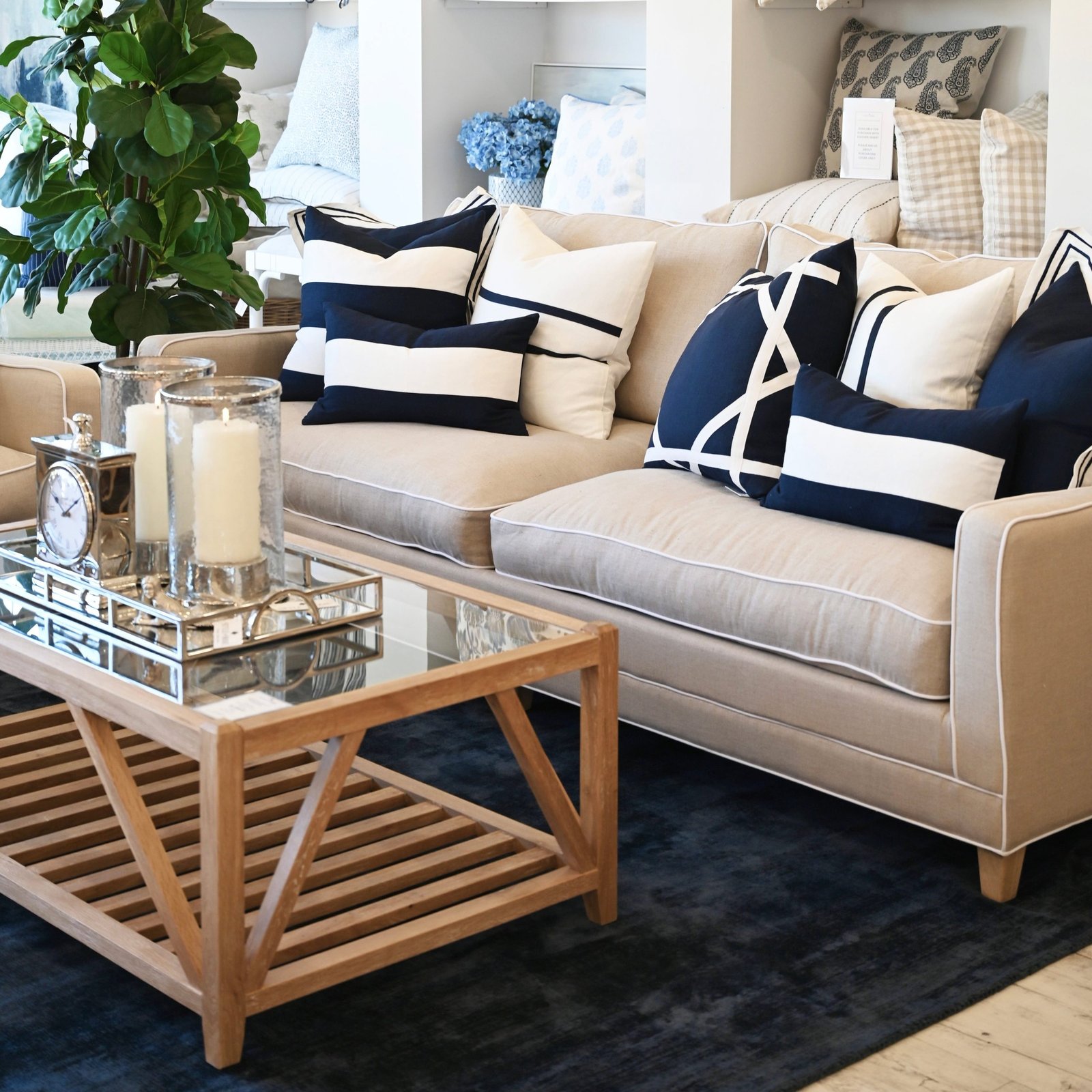 Martha 3 Seater Linen Lounge - Image 3