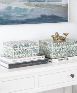 Vine Sea Green Mother Of Pearl Trinket Box- Individual