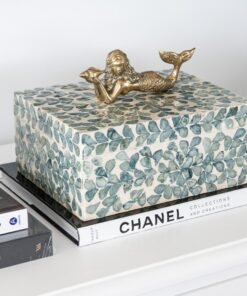 Alternative view of Vine Sea Green Mother Of Pearl Trinket Box- Individual
