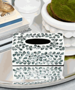 Vine' Sea Green Mother of Pearl Tissue Box