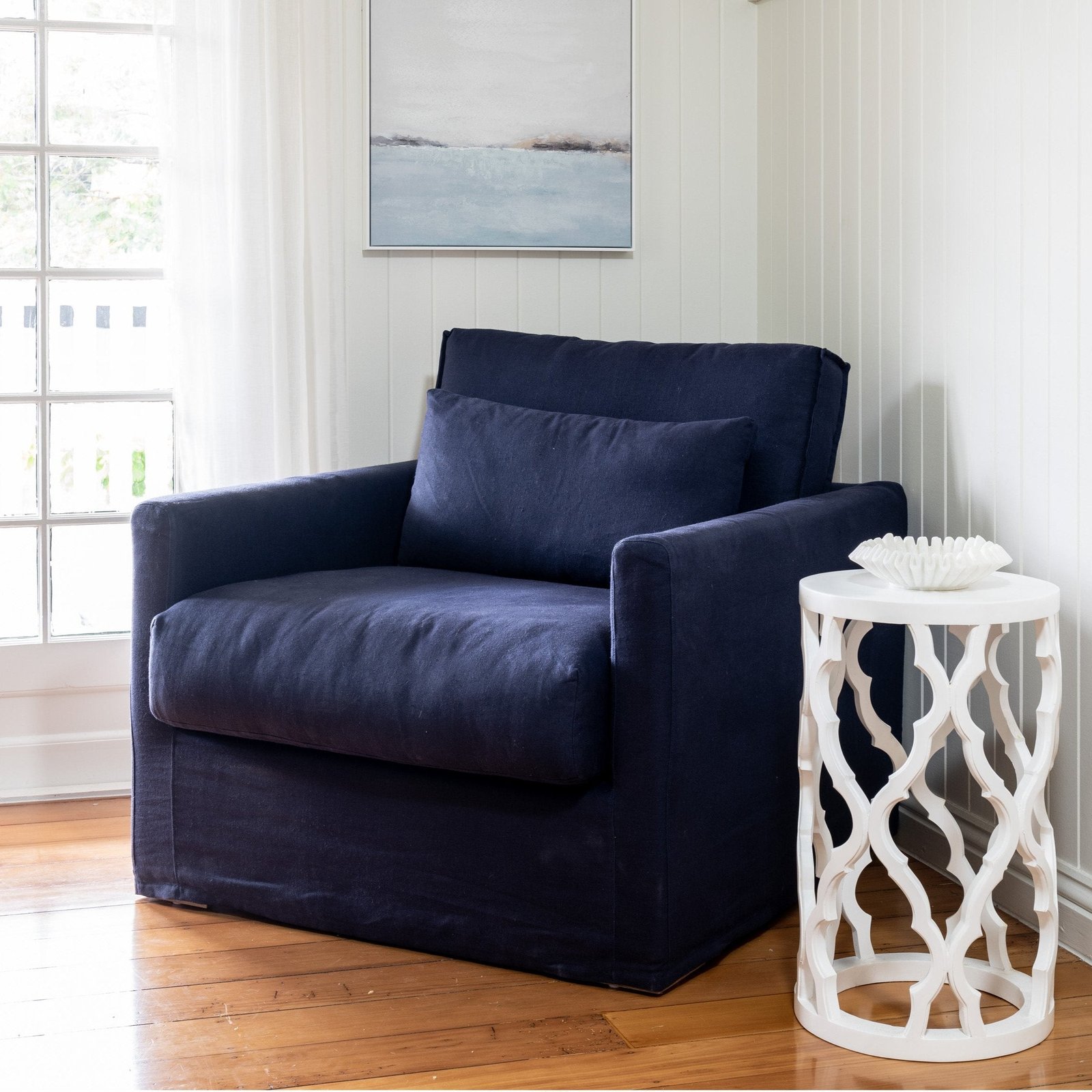 Capri Slip Cover Linen Armchair