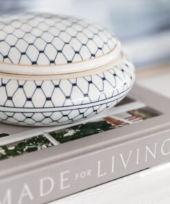 Interlace Round Ceramic Trinket Box 17cm