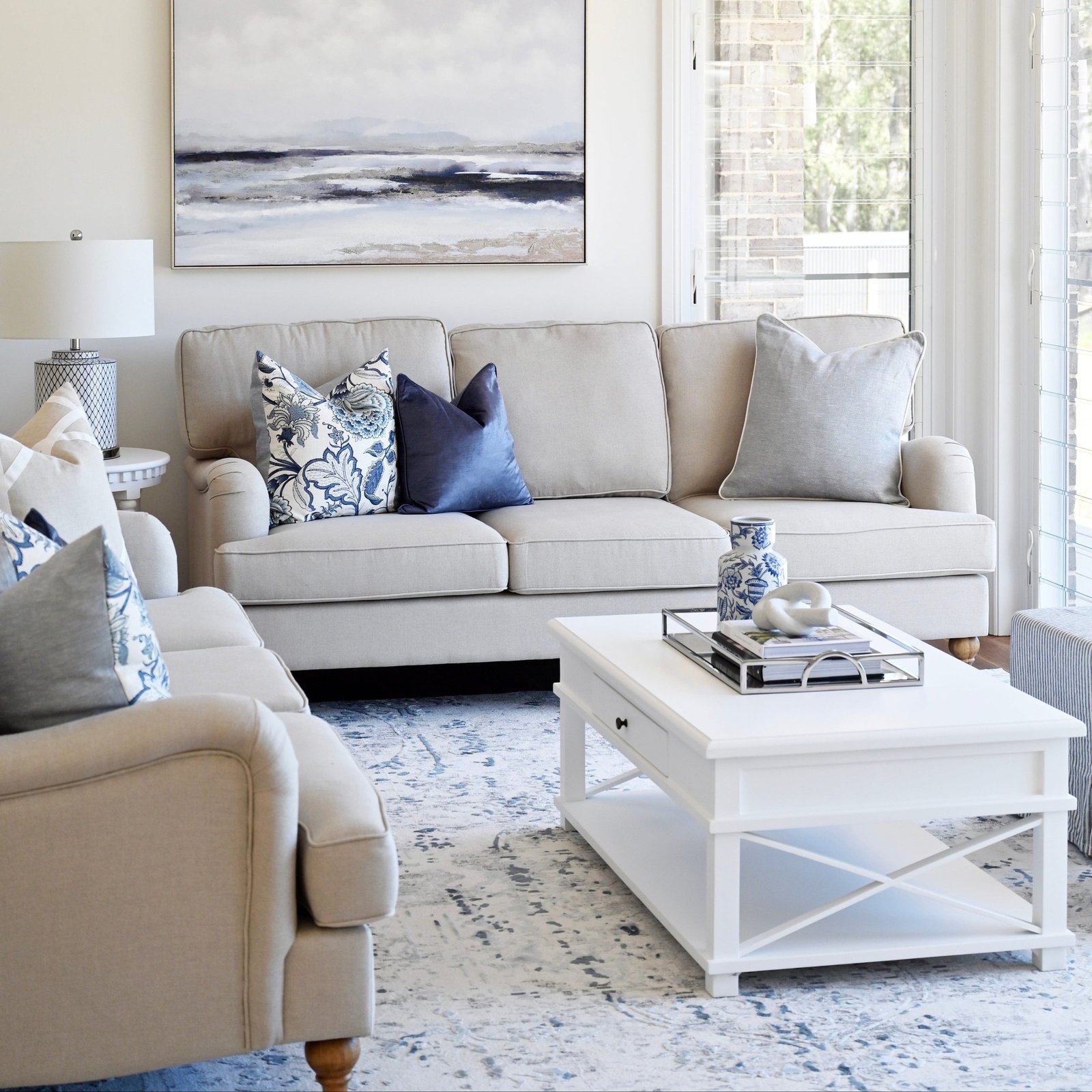 South Beach Hamptons Cross Leg Coffee Table - Image 4
