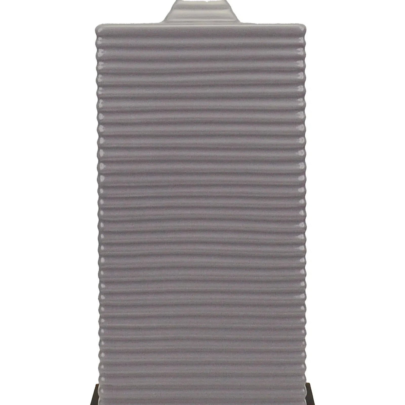 Dark Grey Ceramic Lamp with Black Linen Shade 1 - Image 3