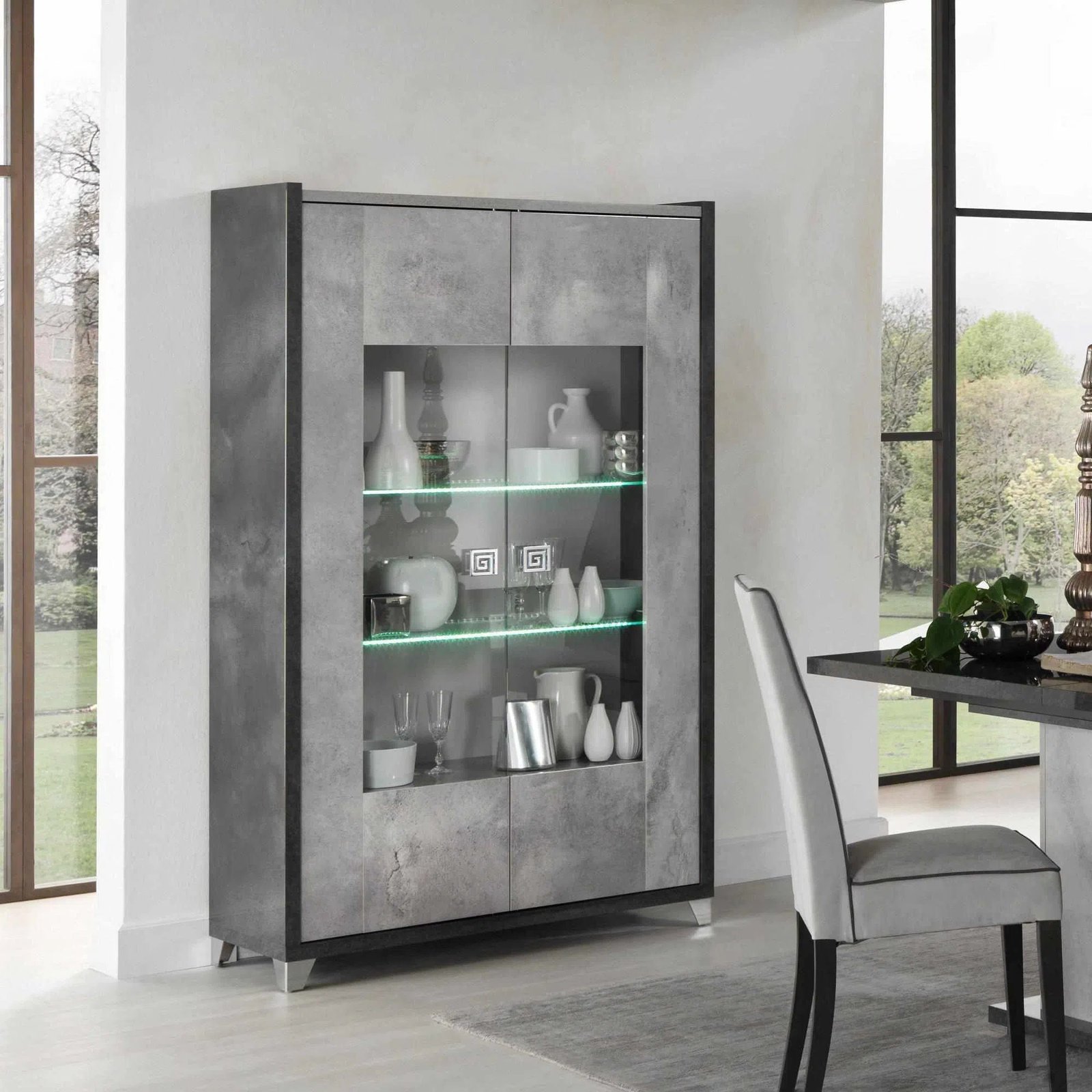 Elegante - LED Glass Cabinet with 2 Doors - Image 2