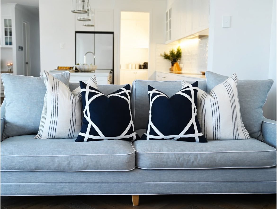 Martha 3 Seater Linen Lounge - Image 2