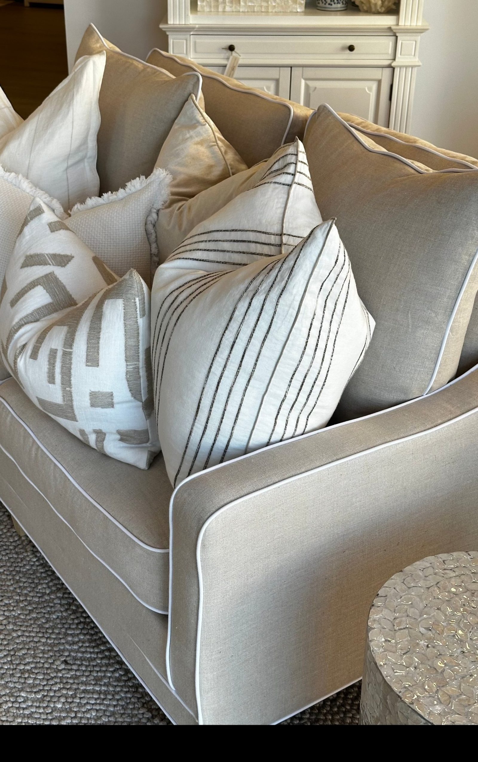 Martha 3 Seater Linen Lounge - Image 15