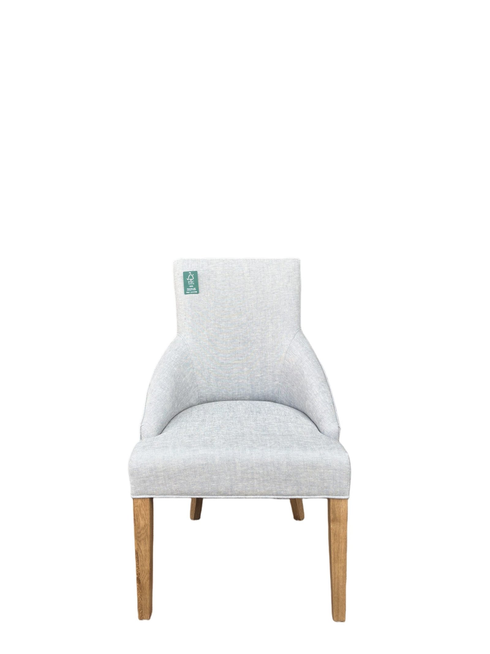 Leopold Plain-Back Upholstered Linen Dining Chair - Image 5