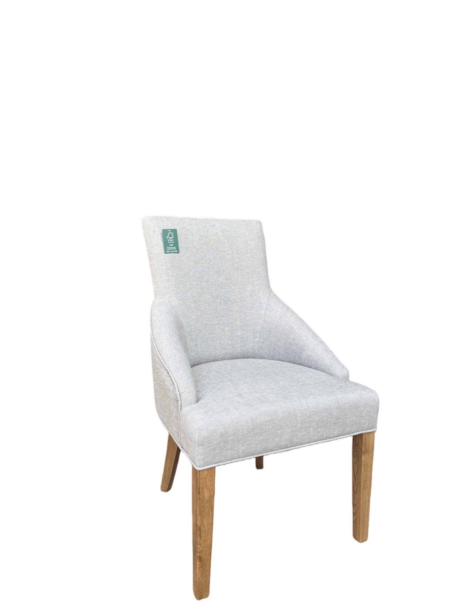 Leopold Plain-Back Upholstered Linen Dining Chair - Image 4
